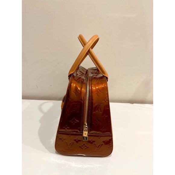 Louis Vuitton Tompkins Square Satchel Handbag Monogram Patent Leather Brown - Picture 6 of 15